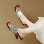 Summer New French Open-Toe Slippers for Women, Box Heel – RV1523 - Image 2
