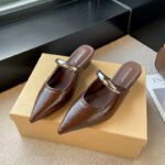 French-style closed-toe metal wedge heel semi-slippers for women, Style Shoes – RV2554 - Image 4