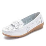 Casual Women's Single Shoes, Leather Loafers, Women Shoes, Canvas & Loafer – DS134 - Image 3