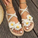 New summer trendy cross-strap floral sandals for women, Sandal & Slipper – RV30098
