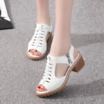 Women's summer flat platform sandals with rubber sole, Box Heel – RV1478 - Image 2