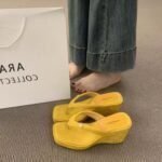 Women’s Korean Style Wedge Heel Fashionable Outdoor Slippers,  Box Heel – RV1506 - Image 2