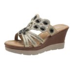 Women’s High Heel Rhinestone Slippers for Outerwear, Balanced Heel – RV738 - Image 2