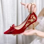 Red wedding shoes for women, Pencil Heel – RV1531
