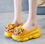 Fashionable Bow-knot Rhinestone platform High-heeled Women’s Shoes, Balanced Heel-STRV396