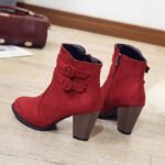 Pointed toe, Chunky heel, Martin Boots, Women’s Shoes, Boot Shoes-STWR70