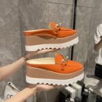 Women’s autumn platform wedge closed-toe backless slippers —Loafer-STRV604 - Image 3