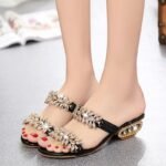 Women’s Sandals, Casual Sandals, Mid-Heel, Versatile & Trendy, Slipper-STRV185 - Image 3