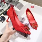 Popular Half-Slippers Closed-Toe Sandals for Women, Pencil Heel-STFH5209