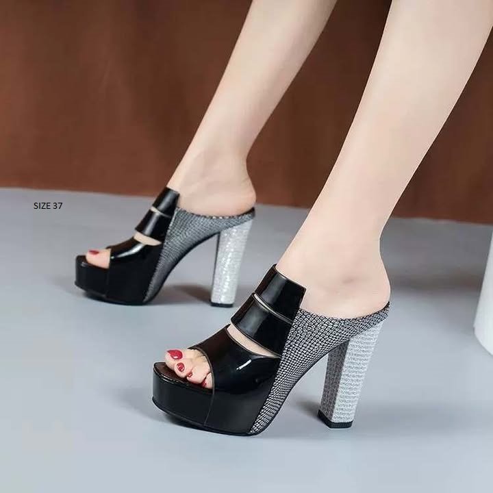 NC10-1990 TK Fairy-style Mid-heel Fashion Korean-style All-match Sandals For Women, Box Heel-STNC10 - Image 1