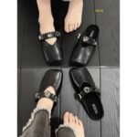 Women’s black flat soft-soled chunky heel work shoes For women, Style Shoes-STNC11