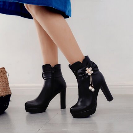 Winter chunky heel ankle boots, European and American style, Boot Shoes – WR213