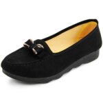Women’s PU-sole Beijing cloth slip-on flats, Loafer-STRV2188
