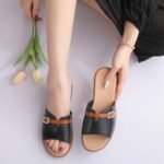 Soft Rubber Sole, Non-slip, Flat sandals For Middle-aged Women, Sandal & Slipper-STRV226