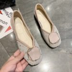 French-style women's spring green soft-soled square-toe, Style Shoes – RV2592 - Image 2