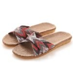 Summer Linen Slippers, Thick‑Sole, Couples’ Home Sandal—Sandal & Slipper-STRV30020