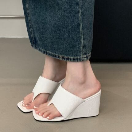 First Encounter Season Open Toe Wedge Flip-Flops Women's Shoes, Balanced Heel – RV745