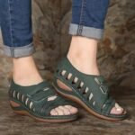 Women’s casual wedge sandals, thick-soled, European/American style — Sandal & Slipper-STRV125 - Image 3