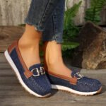 Women's casual shoes with metal chain, Canvas & Loafer – DS162