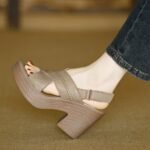 Women’s platform open-toe sandals, Box Heel – STRV1486