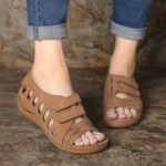 Women’s casual wedge sandals, thick-soled, European/American style — Sandal & Slipper-STRV125
