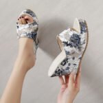Fashion Outer Wear Patchwork Platform Sandals For Women, Balanced Heel-STRV575