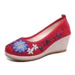 Chinese style linen High-heeled Embroidered Shoes For Women, Style Shoes-STRV2067