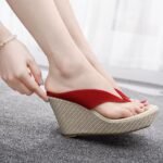 Platform Wedge Heel Flip-Flops Toe Shoe For Women, Balanced Heel-STRV447