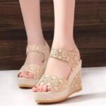 Breathable lace openwork sandals for women, Balance Heel-STRV318