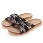 Summer Linen Slippers, Thick‑Sole, Couples’ Home Sandal—Sandal & Slipper-STRV30020 - Image 2