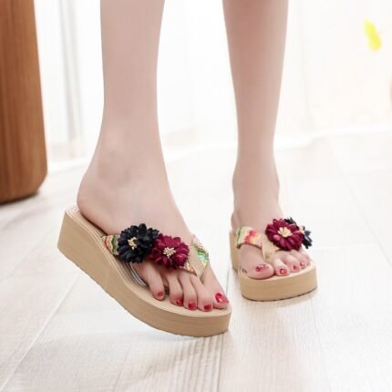 Women’s Summer Thong Flip‑Flops – Floral & Beach‑Ready–Sandal & Slipper-STRV209