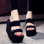 Women’s Ethnic Style High-Heeled Beach Sandals, Balanced Heel-STRV651