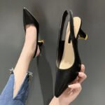 Pointed Toe Chunky Heel High Heels Women’s Shoes, Box Heel-STRV1286 - Image 3