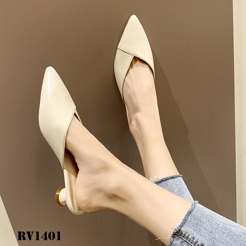 RV1401-1590 TK New style Fitting Room Closed-toe Half Slippers For Women-Pencil Heel-STRV1401 - Image 1