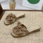 Bow Wedge Heel Soft Bottom Slippers for Women, Sandal & Slipper-STRV30057 - Image 3