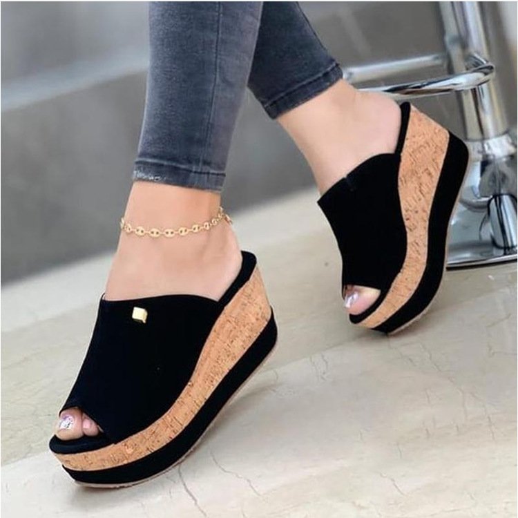 RV401-1550 tK Women’s Wedge Sandals with Thick Soles Shoes, Balanced Heel-STRV401 - Image 1
