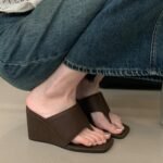 First Encounter Season Open Toe Wedge Flip-Flops Women's Shoes, Balanced Heel – RV745 - Image 5