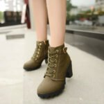 Cross-Strap Short Boots, Chunky Heel Martin Boots For Women, Boot Shoes-STRV2181 - Image 4