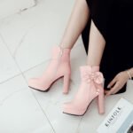 Winter chunky heel ankle boots, European and American style, Boot Shoes – WR213 - Image 3