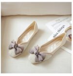 Women's Spring New Korean Style Square Toe Loafers Flat Casual Slip-on Bow, Style Shoes – RV2591 - Image 2