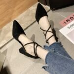 British style, Mid-heel, chunky heel Shoes For Women, Box Heel-STRV1397