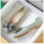 Women's Spring New Korean Style Square Toe Loafers Flat Casual Slip-on Bow, Style Shoes – RV2591 - Image 3