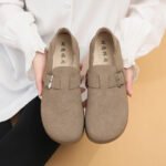 Slip-on single shoes with heel, new style, Canvas & Loafer – DS163 - Image 3