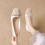 Women’s Summer Style Chunky Heel Slip-on Square Toe High Heels for Commuting, Style Shoes – STRV2570