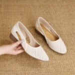 Women's Fashionable Soft Leather Pointed Toe, Box Heel – RV1543 - Image 2