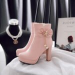 Winter chunky heel ankle boots, European and American style, Boot Shoes – WR213 - Image 5