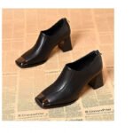 Women’s Retro Square Toe Deep Mouth Single Shoes, Style Shoes – RV2597 - Image 2