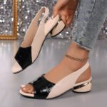 Women's mid-heel chunky heel sandals, Box Heel – RV1537 - Image 2