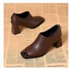 Women’s Retro Square Toe Deep Mouth Single Shoes, Style Shoes – RV2597 - Image 3