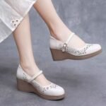 Wholesale wedge heel openwork loafers with one strap, Style Shoes – RV2596 - Image 3